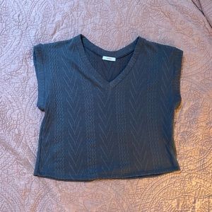 Textured grey crop top